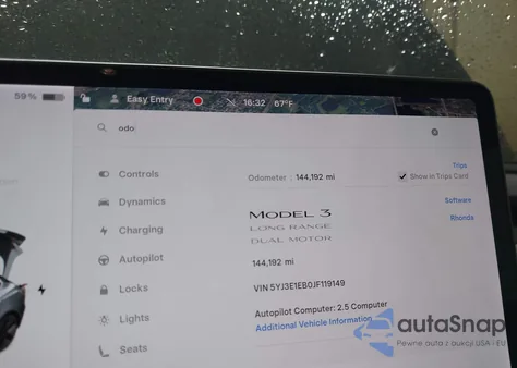 2018 Tesla Model 3 Long Range/Performance из США, поврежденный, VIN 5YJ3E1EB0JF119149